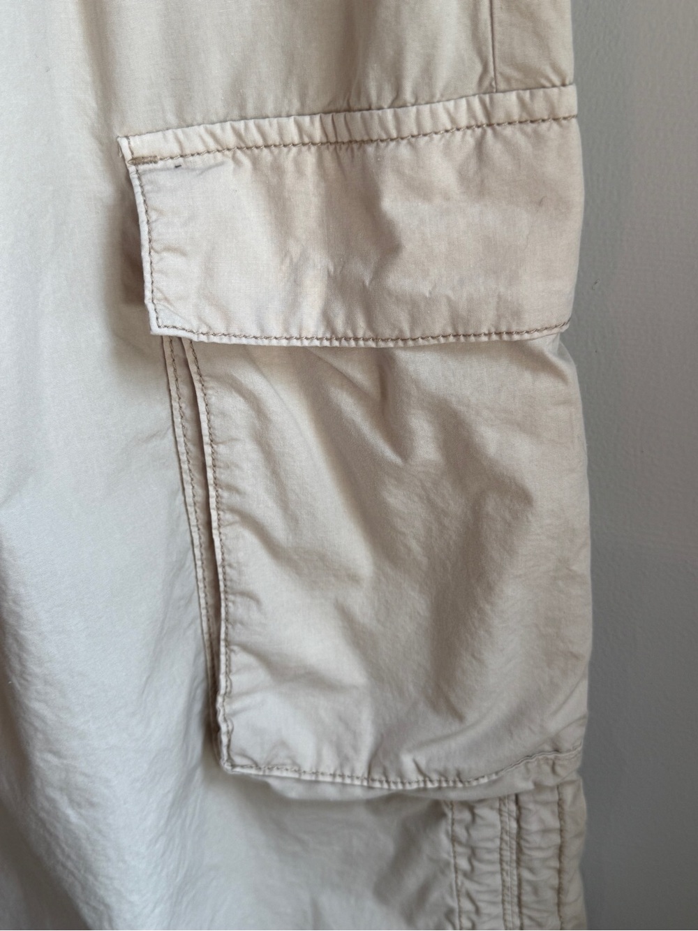 Garage 100% Cotton Light Tan Parachute Cargo Maxi Skirt Y2K Utility - Picture 6 of 14